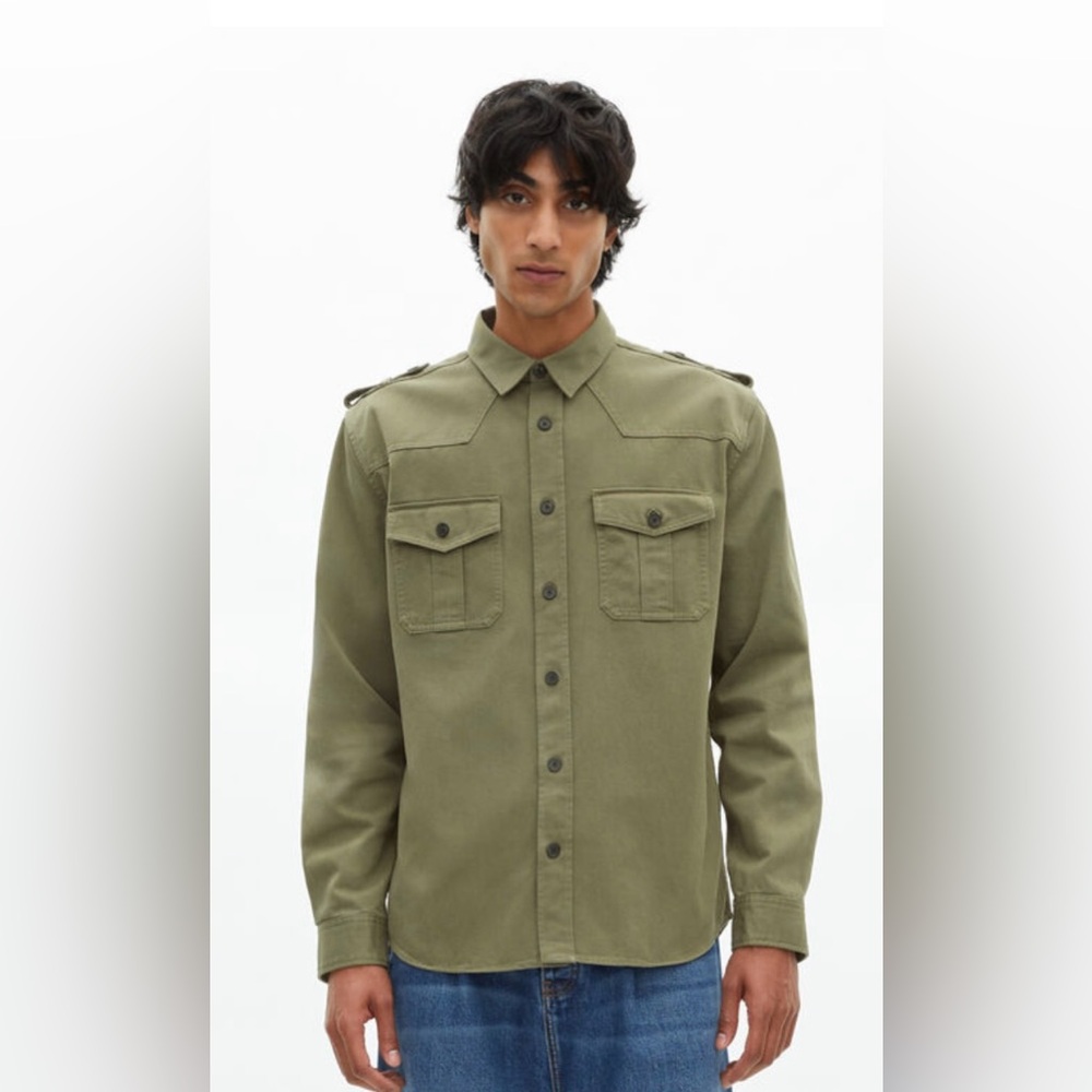 The Kooples Khaki Military Shirt Jacket NWT XL